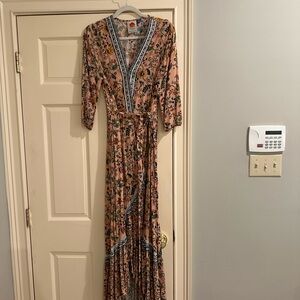 Floral Maxi Dress with V-Neckline